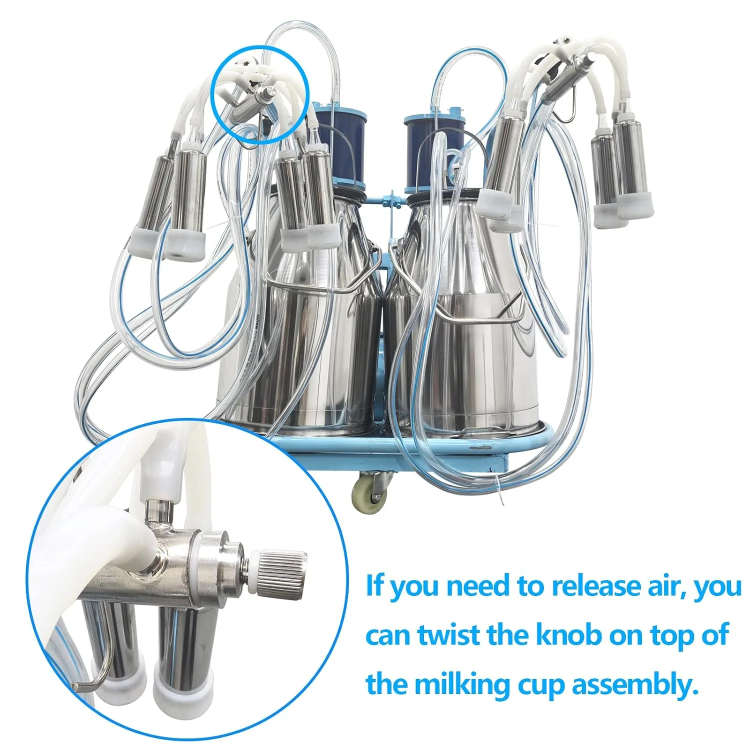 AICO Double Barrels Portable Cow Milking Machine