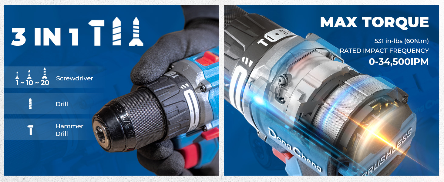 DongCheng Cordless Impact Drill Kit DCJZ2060i