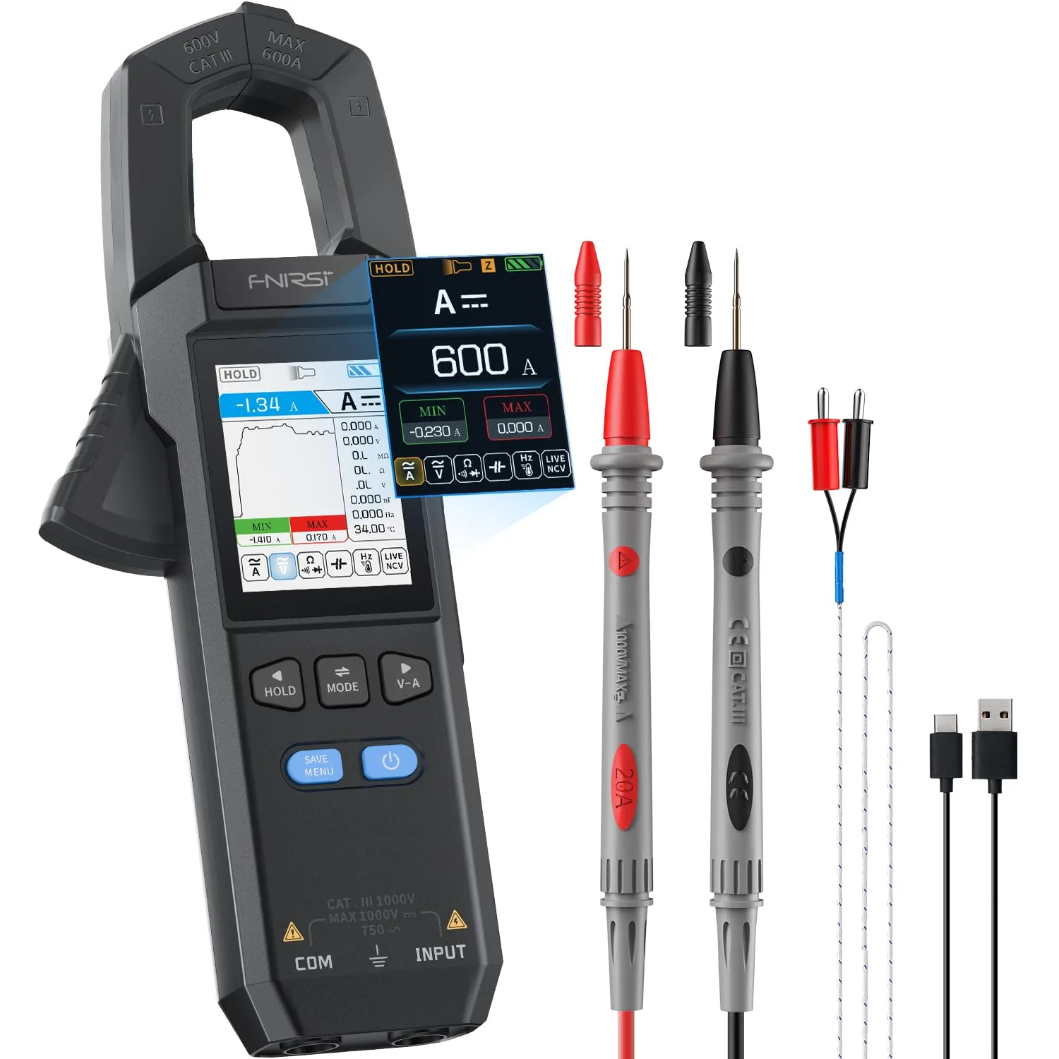 FNIRSI DMC-100 Digital Clamp Meter / Multimeter