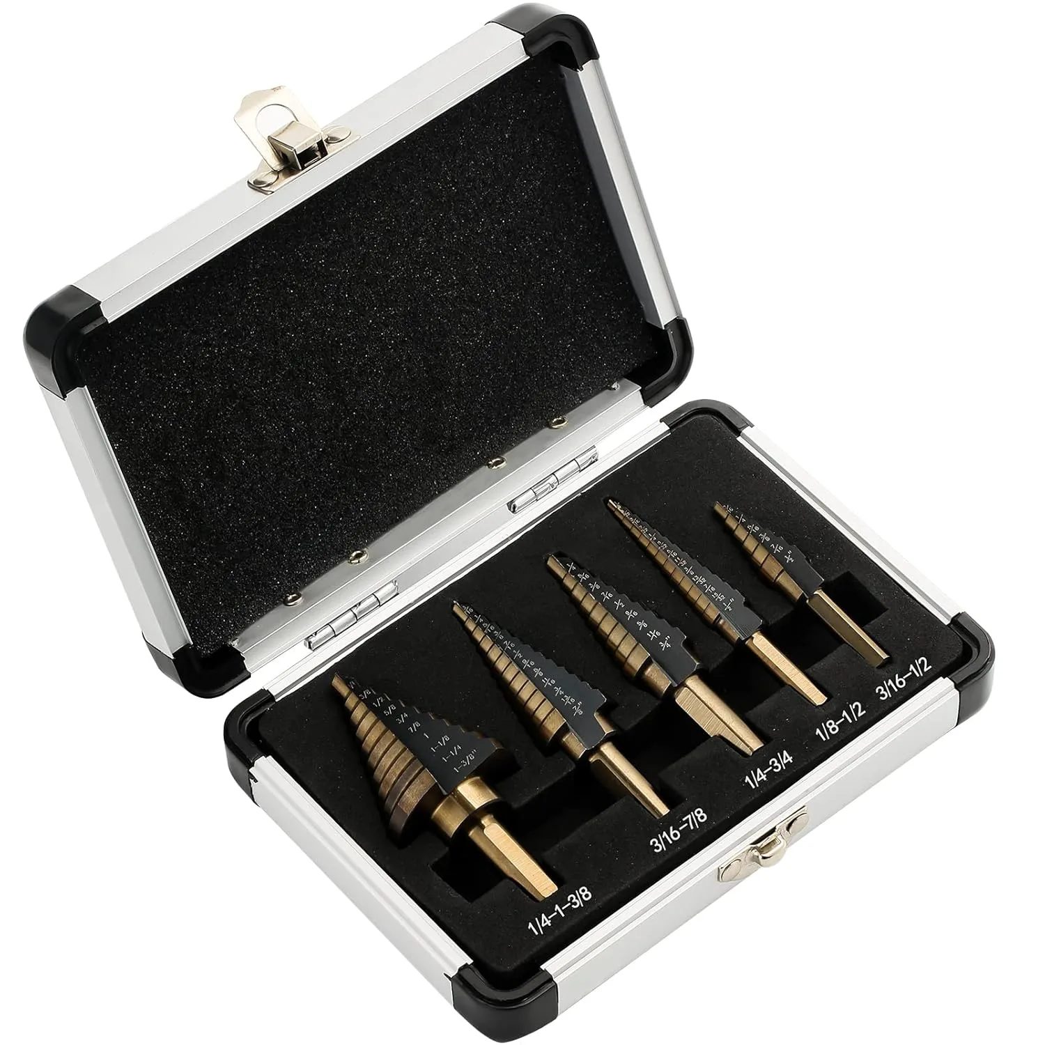 Titanium-Coated Step Drill Bit Set