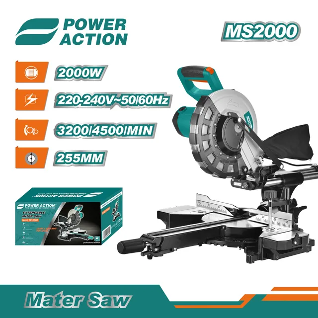 Power Action ID 274 Sliding Compound Miter Saw 2000 W