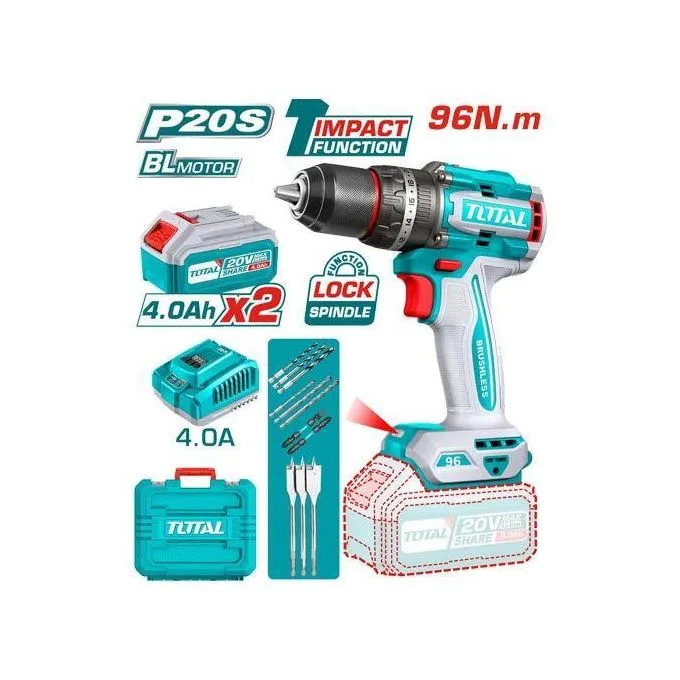 TIDLI209686 20V Brushless Cordless Impact Drill