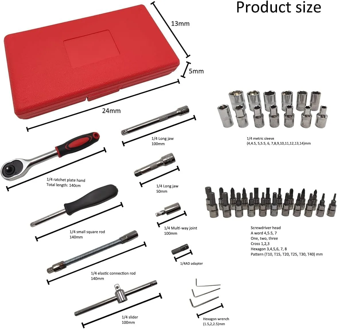 46-Piece Reversible Ratchet and Socket Set
