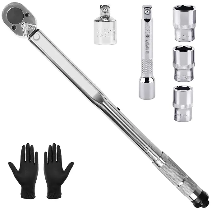 1/2" Drive Micrometer Adjustable Torque Wrench 28–210Nm