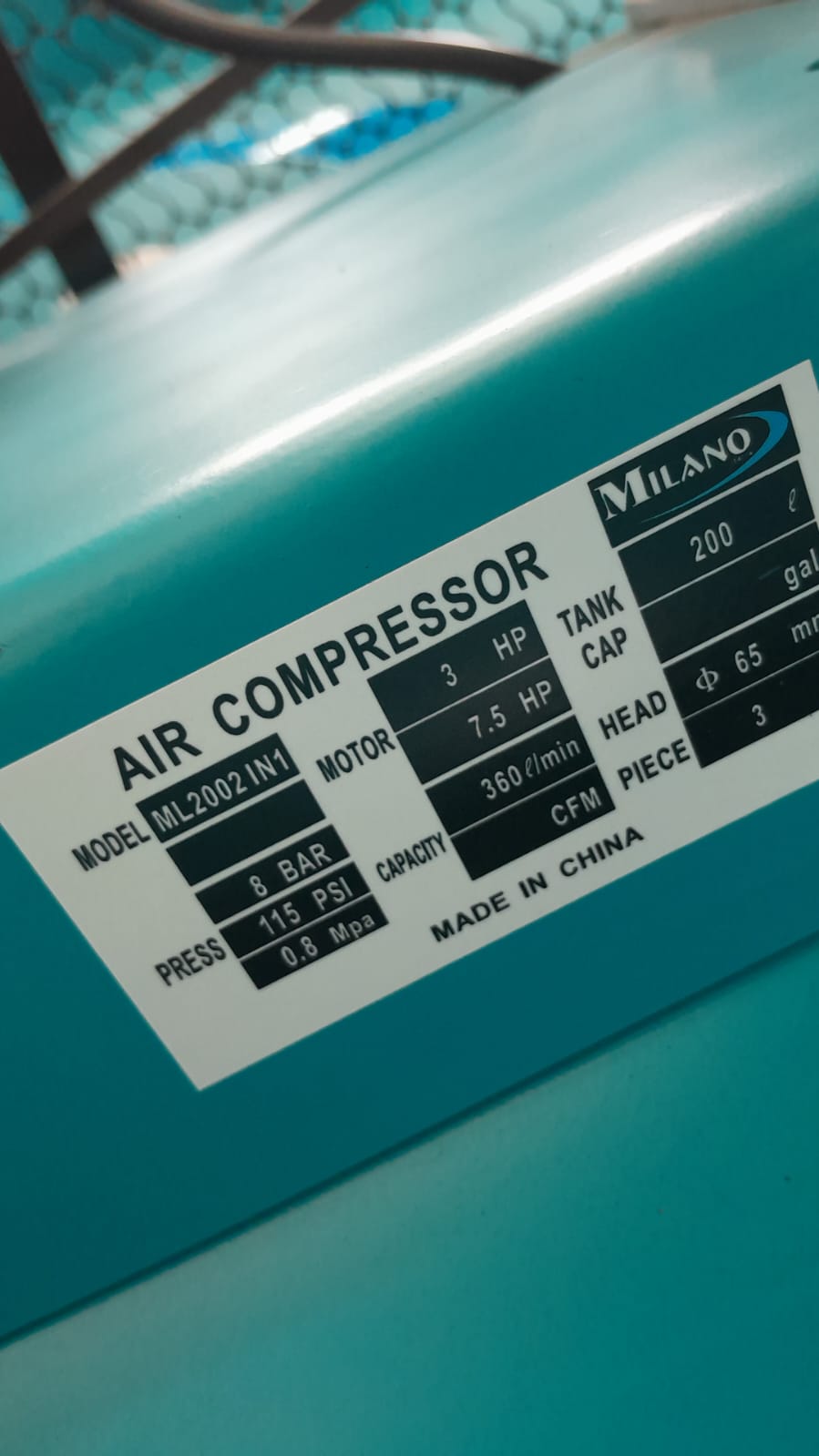 MILANO ML2002IN1 Air Compressor